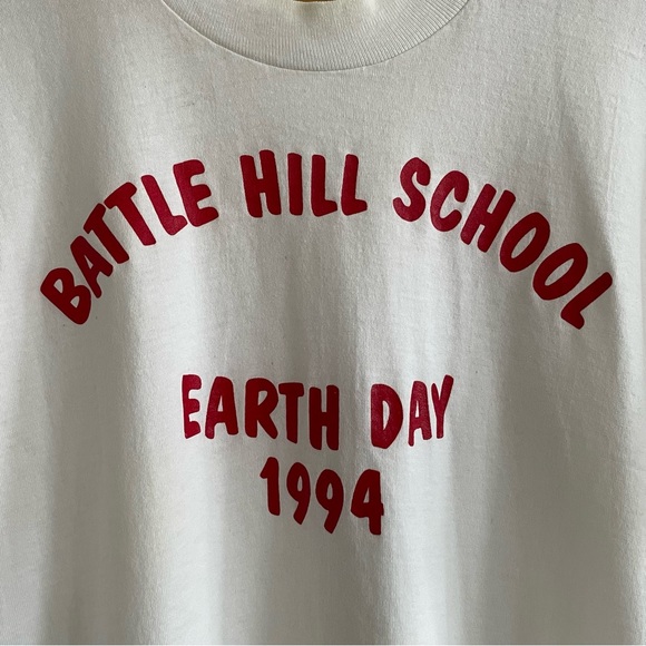 Vintage 90’s School “Earth Day 1994” Best Fruit of the Loom Black Tag Sz XL - Picture 4 of 10
